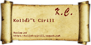 Kollát Cirill névjegykártya